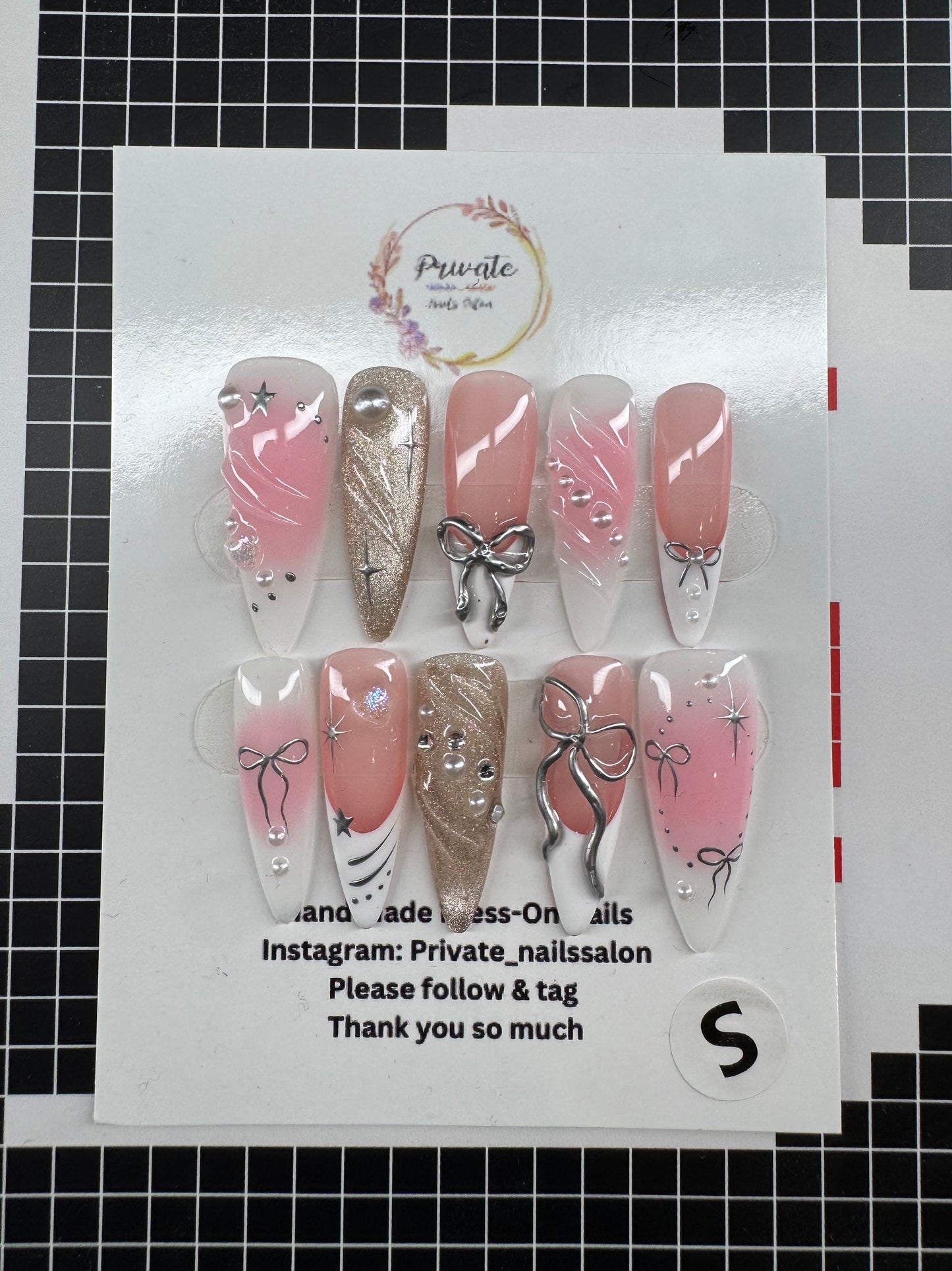 A-mini bow/long stiletto