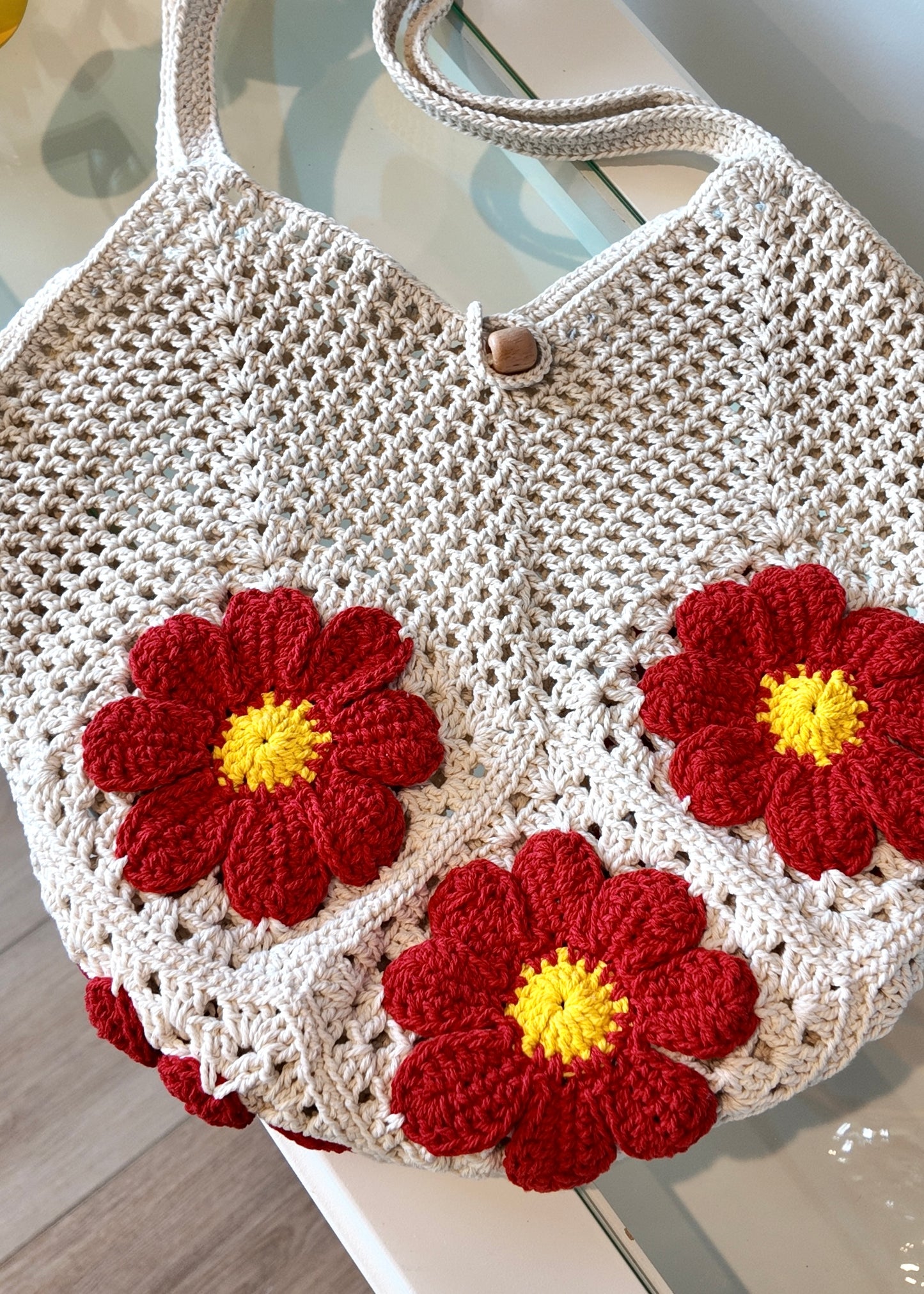Tote bag daisy flowers 2