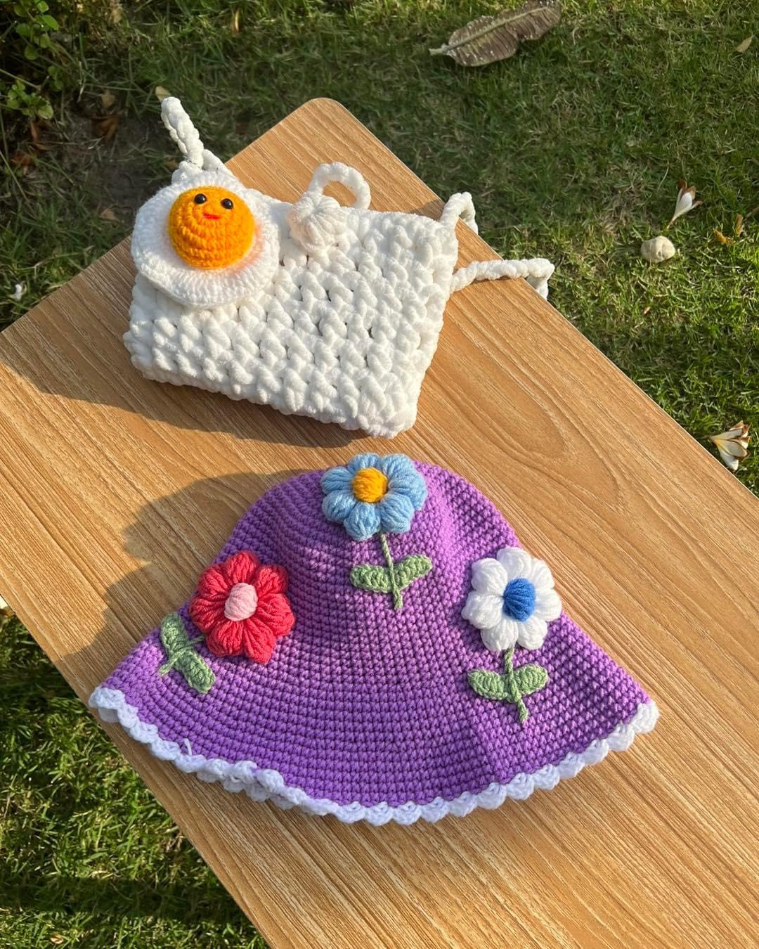 Flower knitted hat 3