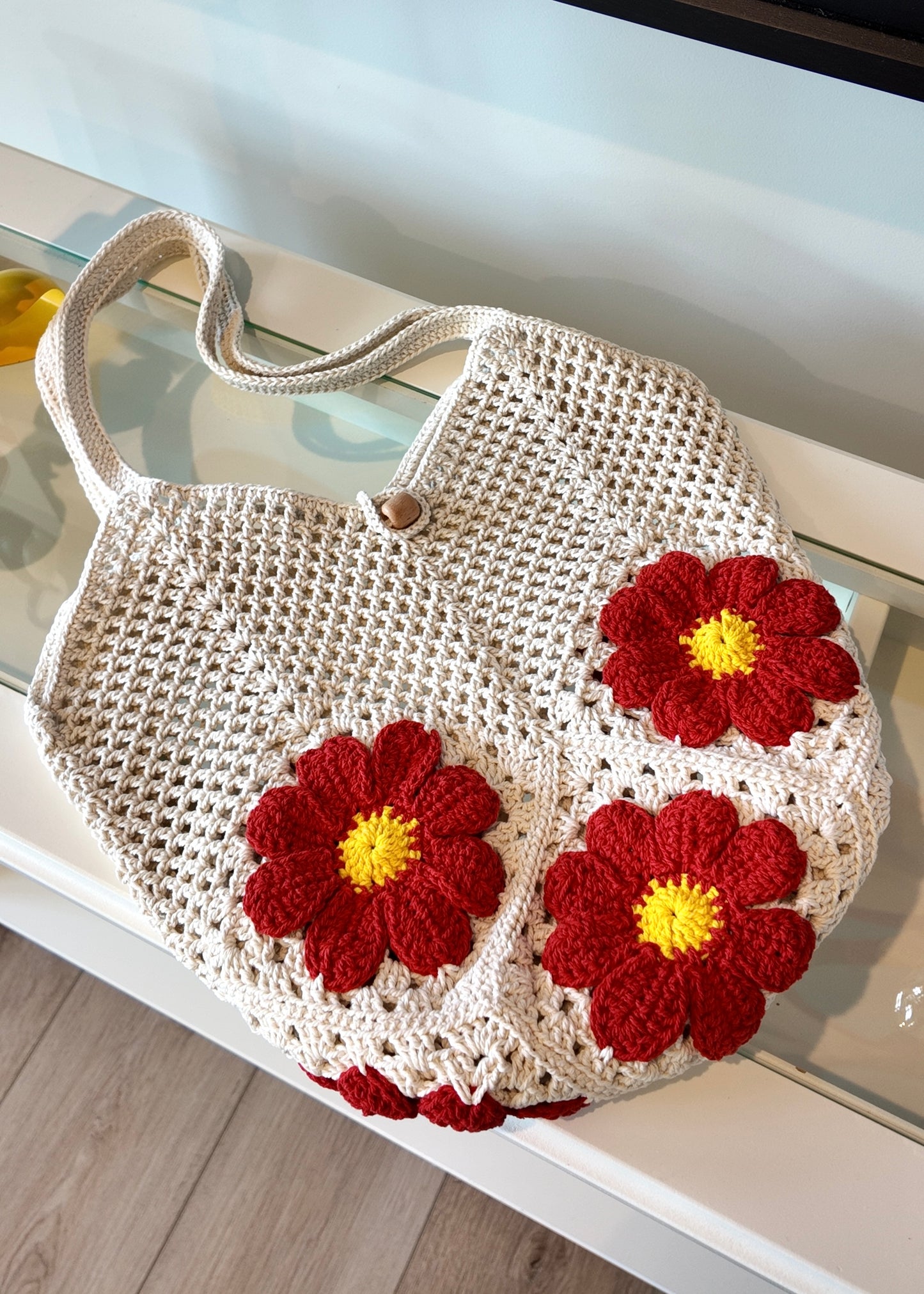 Tote bag daisy flowers 2