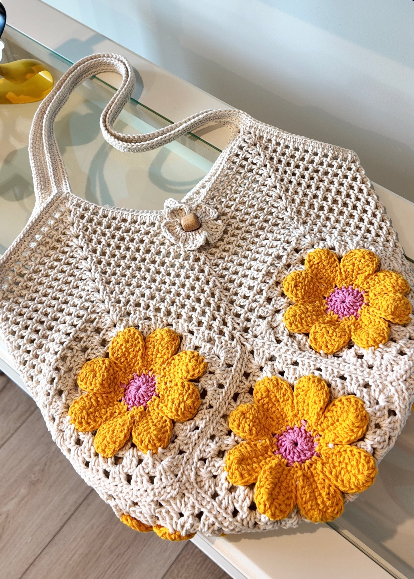 Tote bag daisy flowers 2
